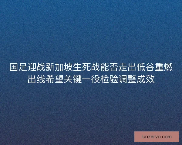 国足迎战新加坡生死战能否走出低谷重燃出线希望关键一役检验调整成效